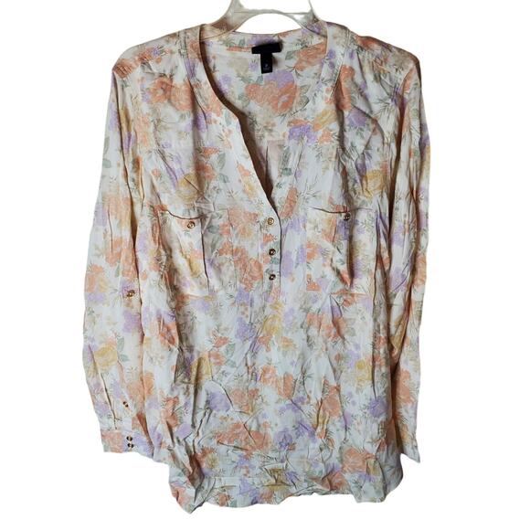 Torrid Harper Washable Challis 3/4 Sleeve Blouse, Lush Floral Dew, NWT, 3X - Picture 1 of 6